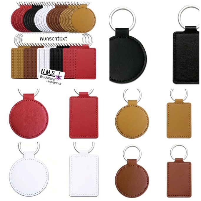 Schlüsselanhänger in verschiedenen Farben und Formen.